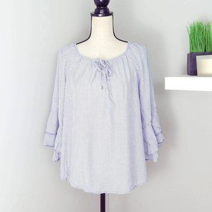 Christopher & Banks Ruffle Sleeve Top